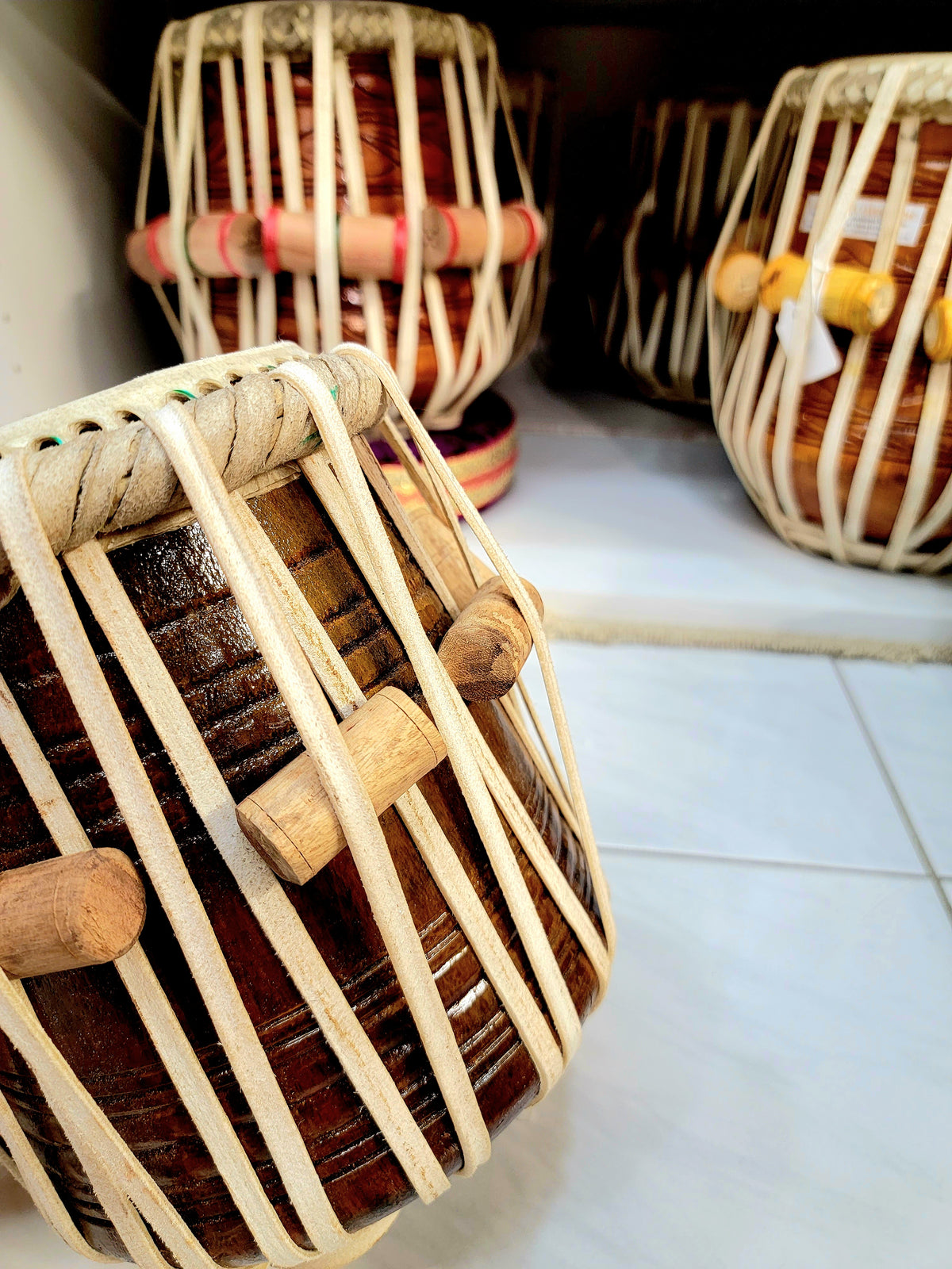 Golden Encarved Toddler Tabla Set - Sangeet Store