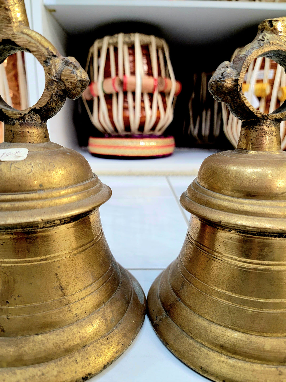 Rustic Bronze Double Temple Bells - Sangeet Store