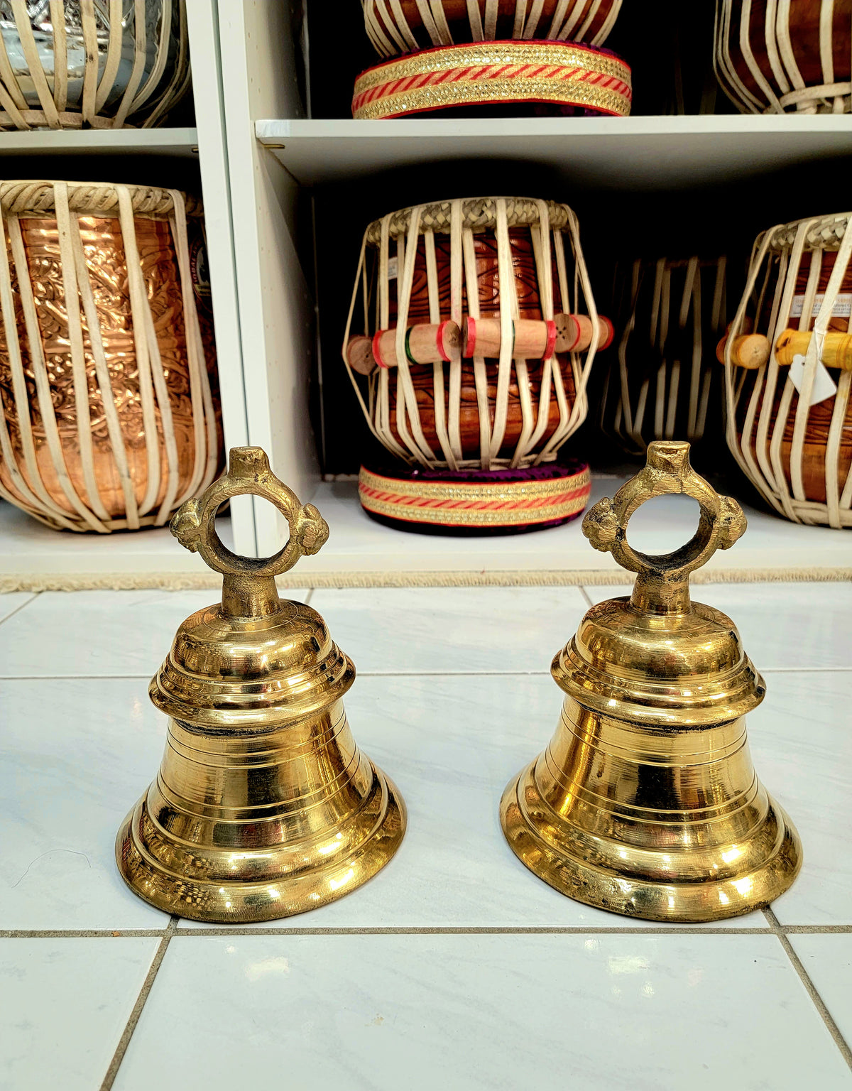 Rustic Bronze Double Temple Bells - Sangeet Store