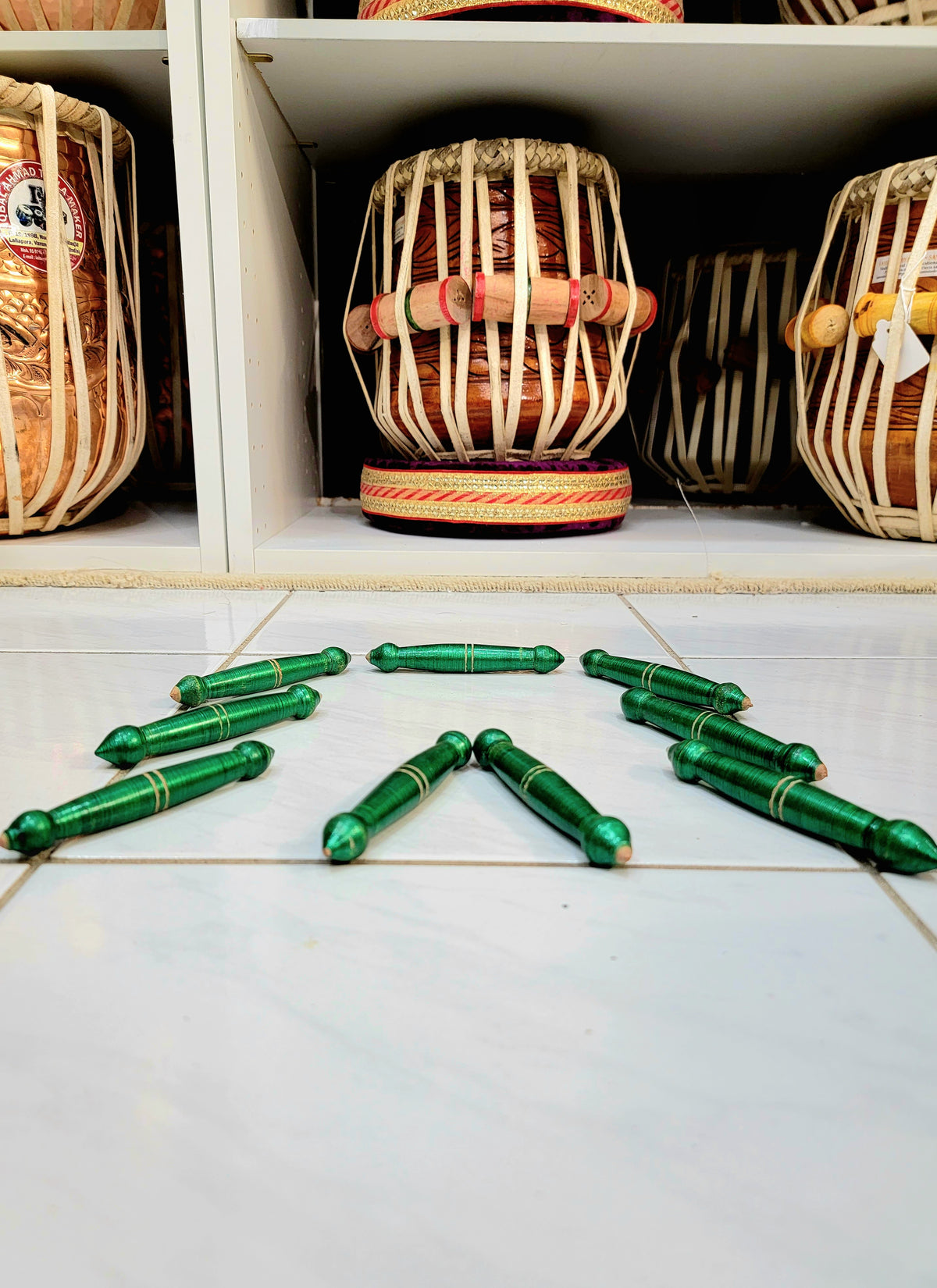 Green Bayan Ghattas (8-Piece Set) - Sangeet Store