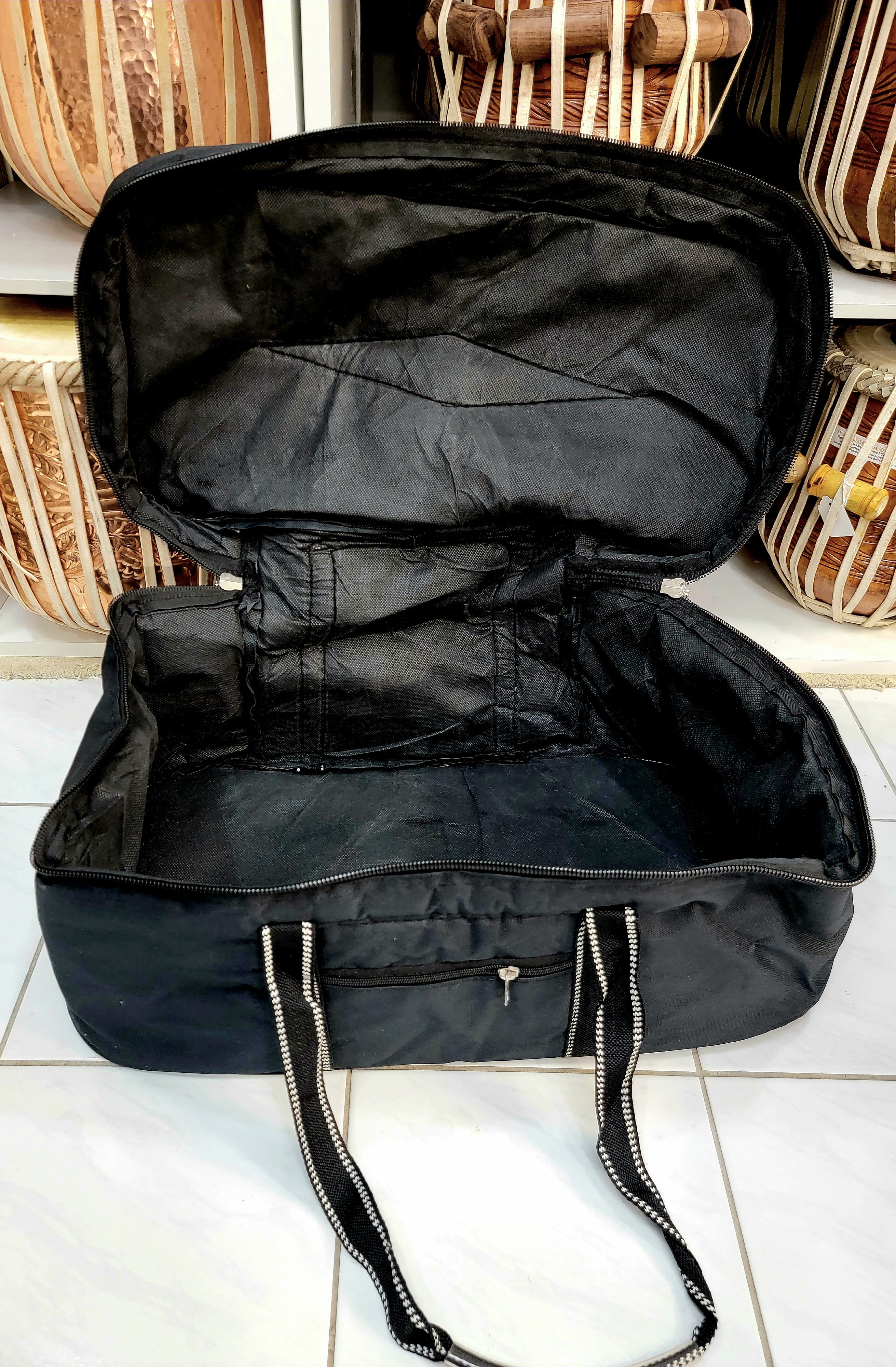 Black Tabla Bag (Black & White Handles) - Sangeet Store