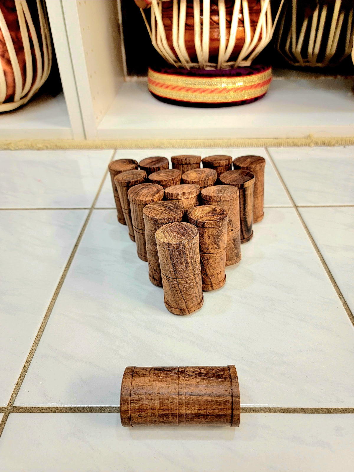 Pure Wood Dayan Ghattas (8-Piece) - Sangeet Store