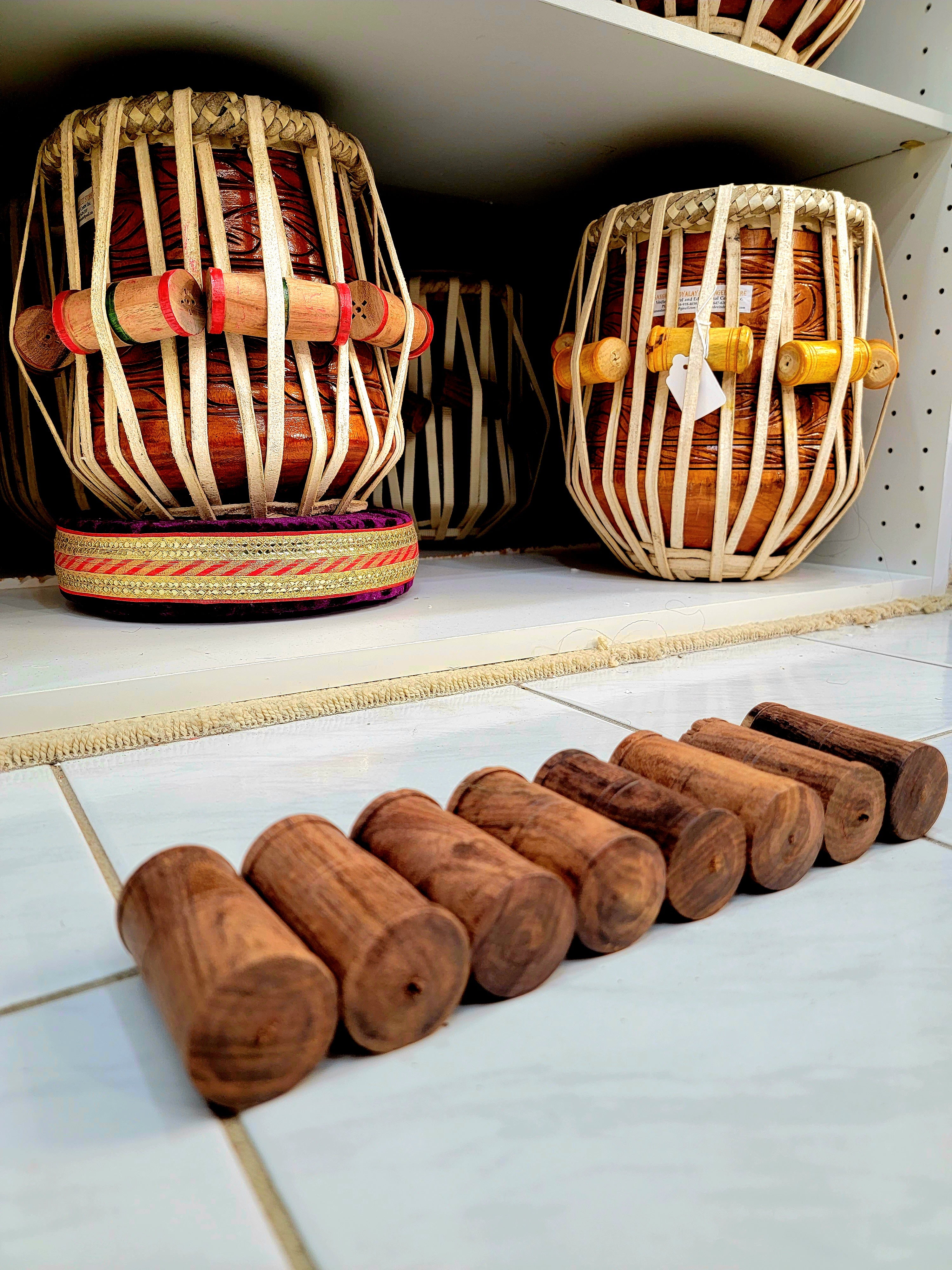 Pure Wood Dayan Ghattas (8-Piece) - Sangeet Store