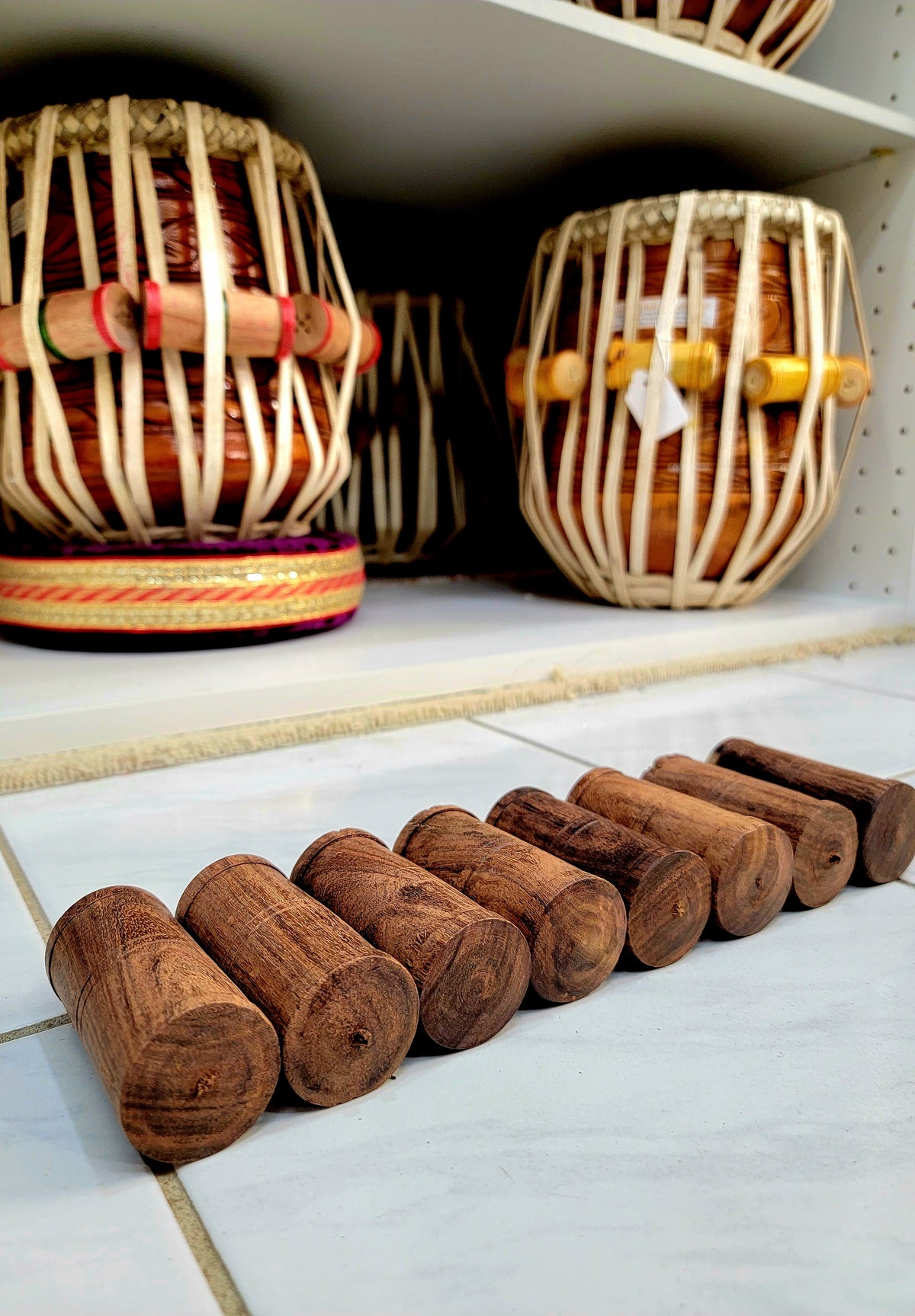 Pure Wood Dayan Ghattas (8-Piece) - Sangeet Store