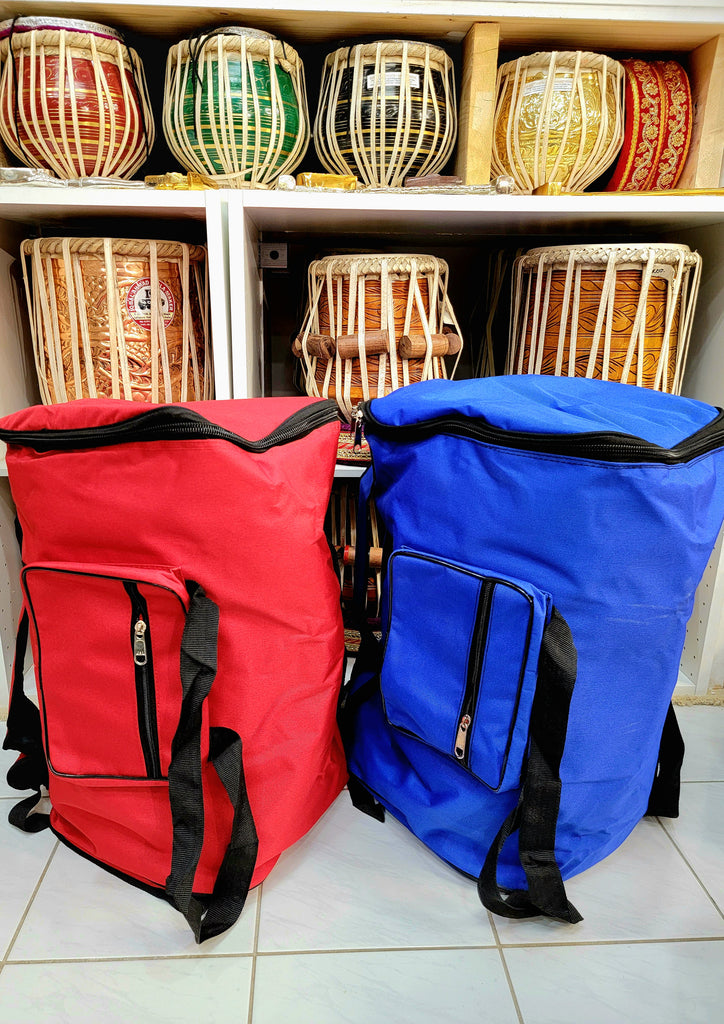 Premium Dholak Bags (1-Piece) - Red and Blue - Sangeet Store
