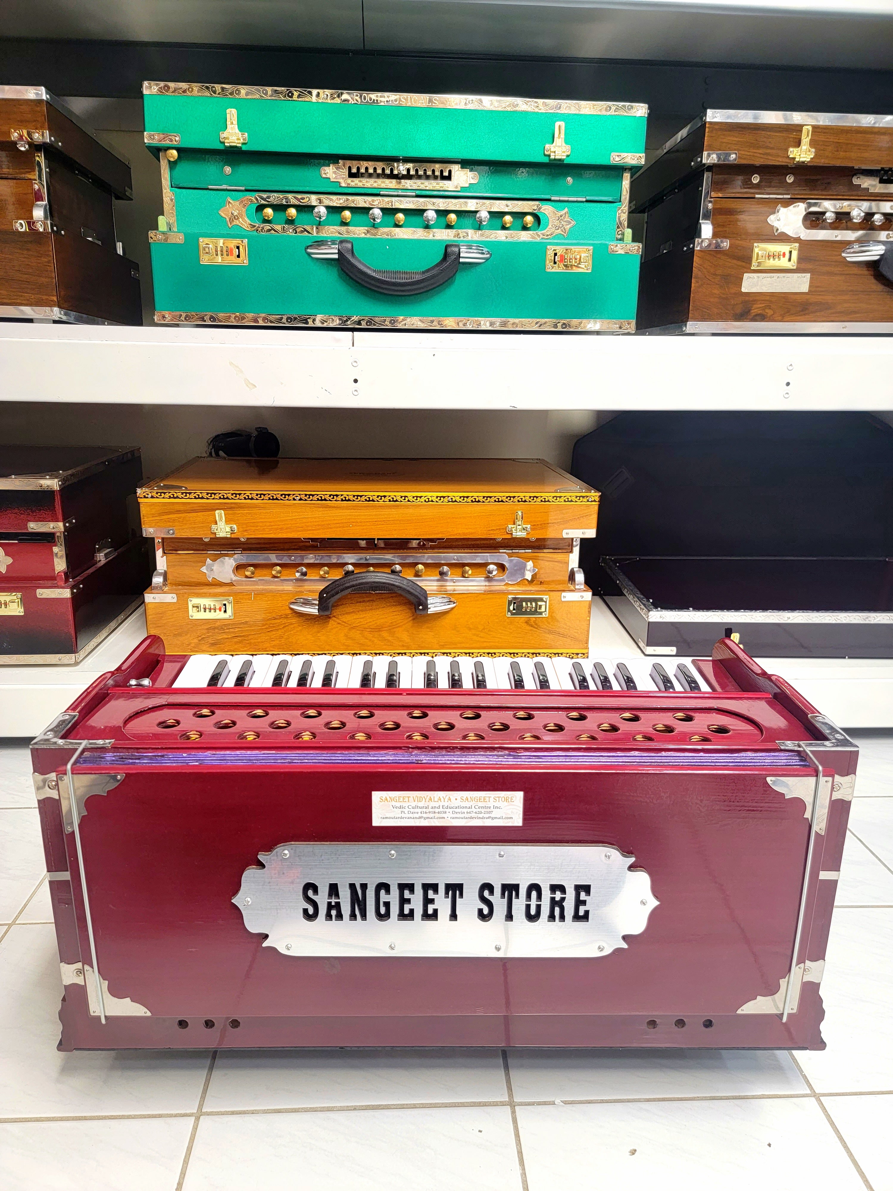 Full Professional Boxed Harmonium (42 Keys + Coupler) - Sangeet Store