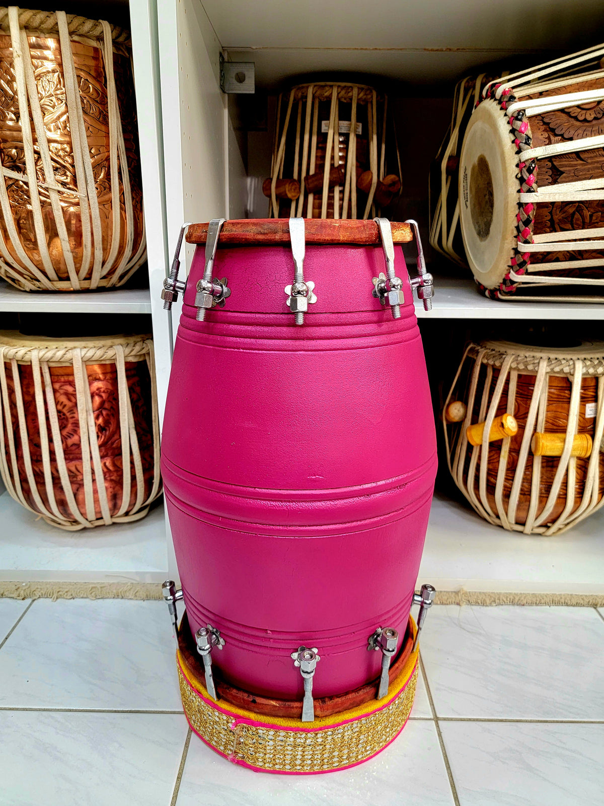 Exotic Magenta Student Quality Dholak - Sangeet Store