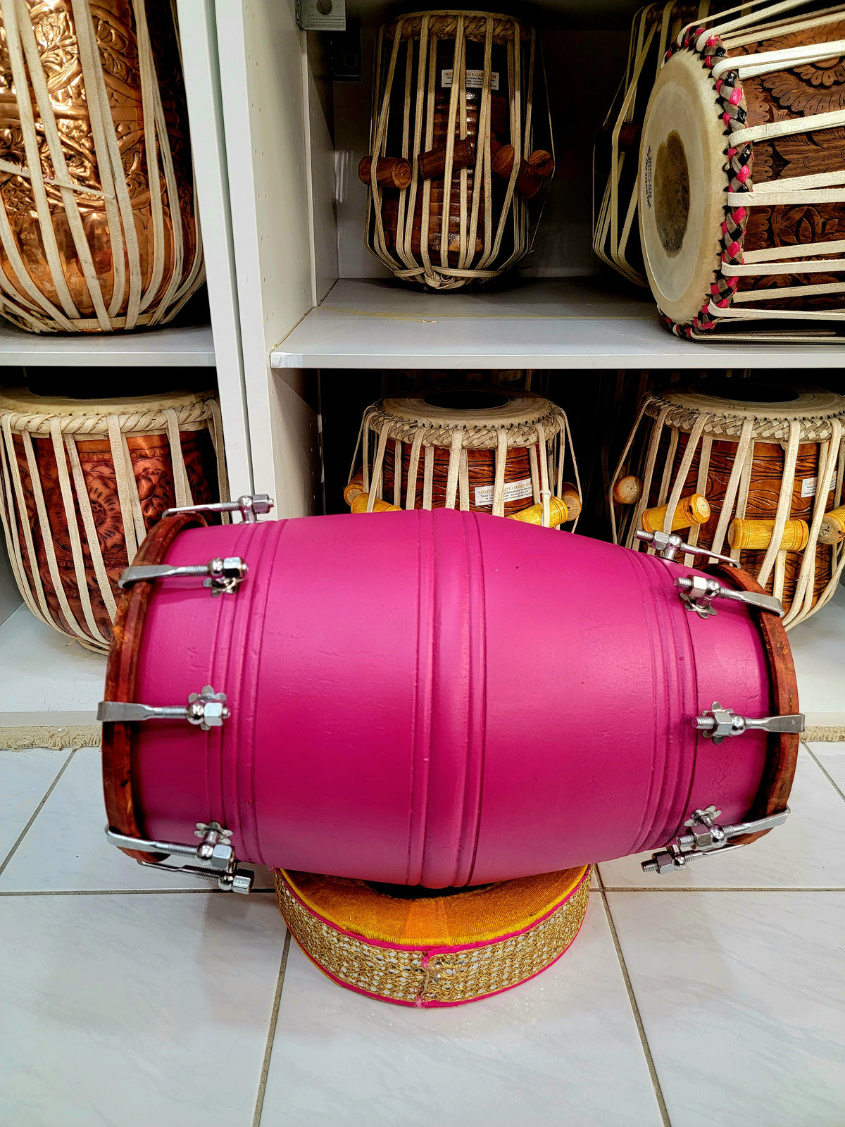 Exotic Magenta Student Quality Dholak - Sangeet Store