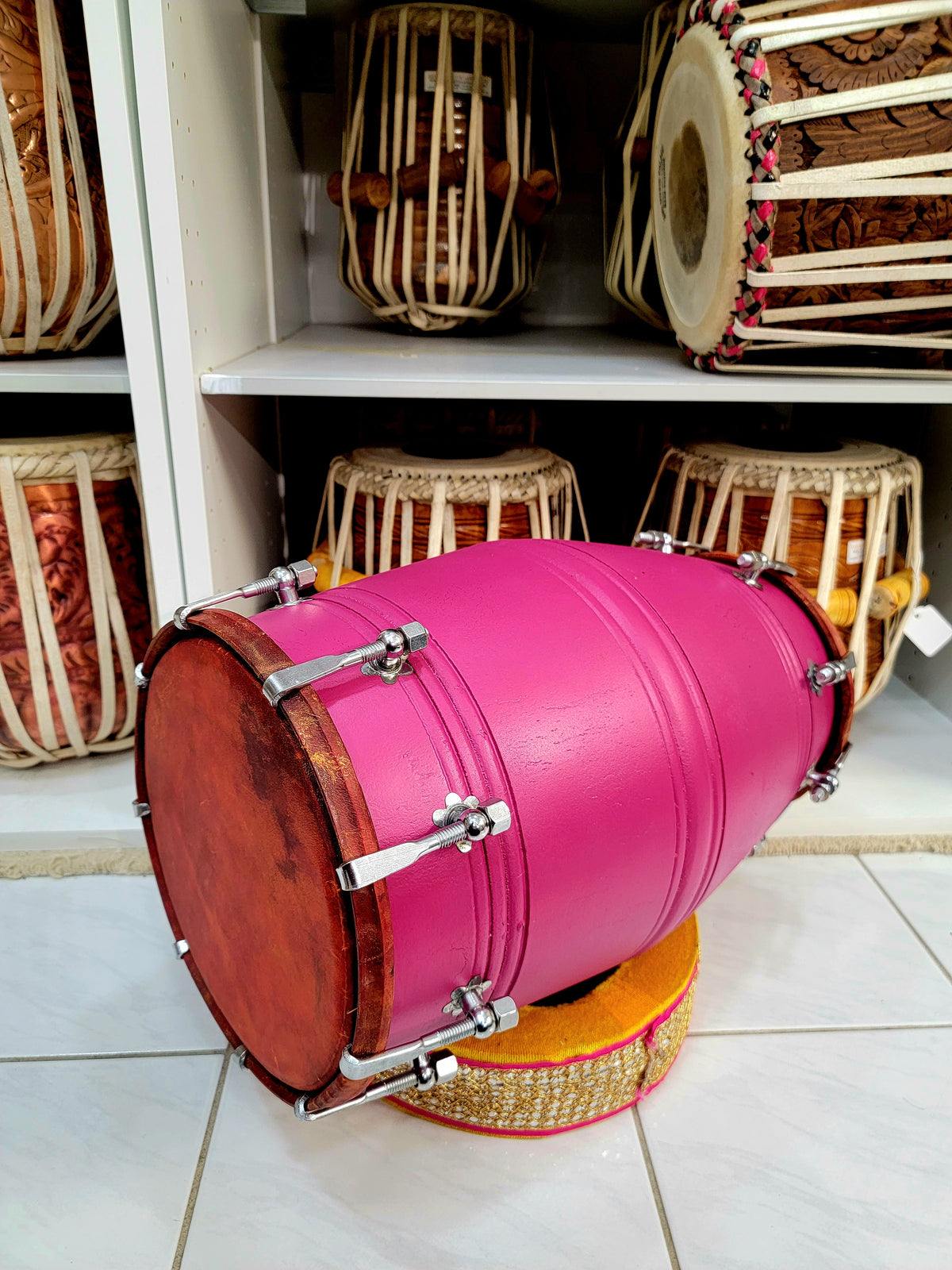 Exotic Magenta Student Quality Dholak - Sangeet Store