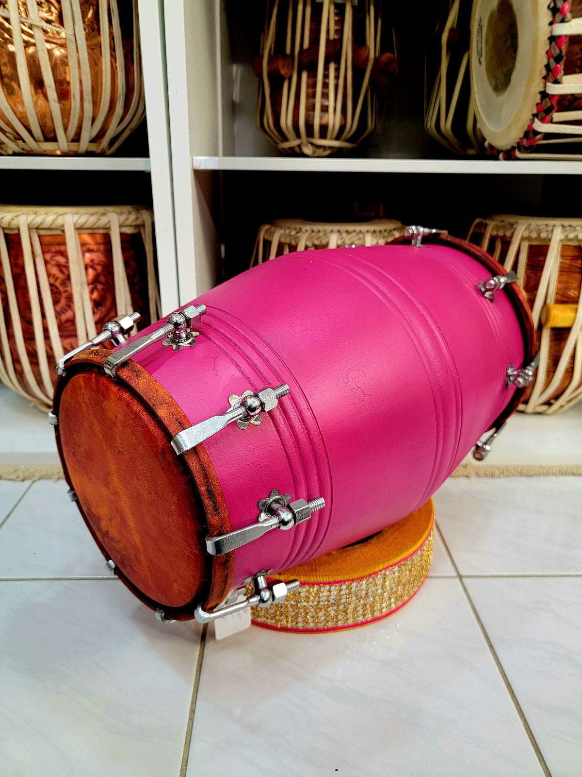 Exotic Magenta Student Quality Dholak - Sangeet Store