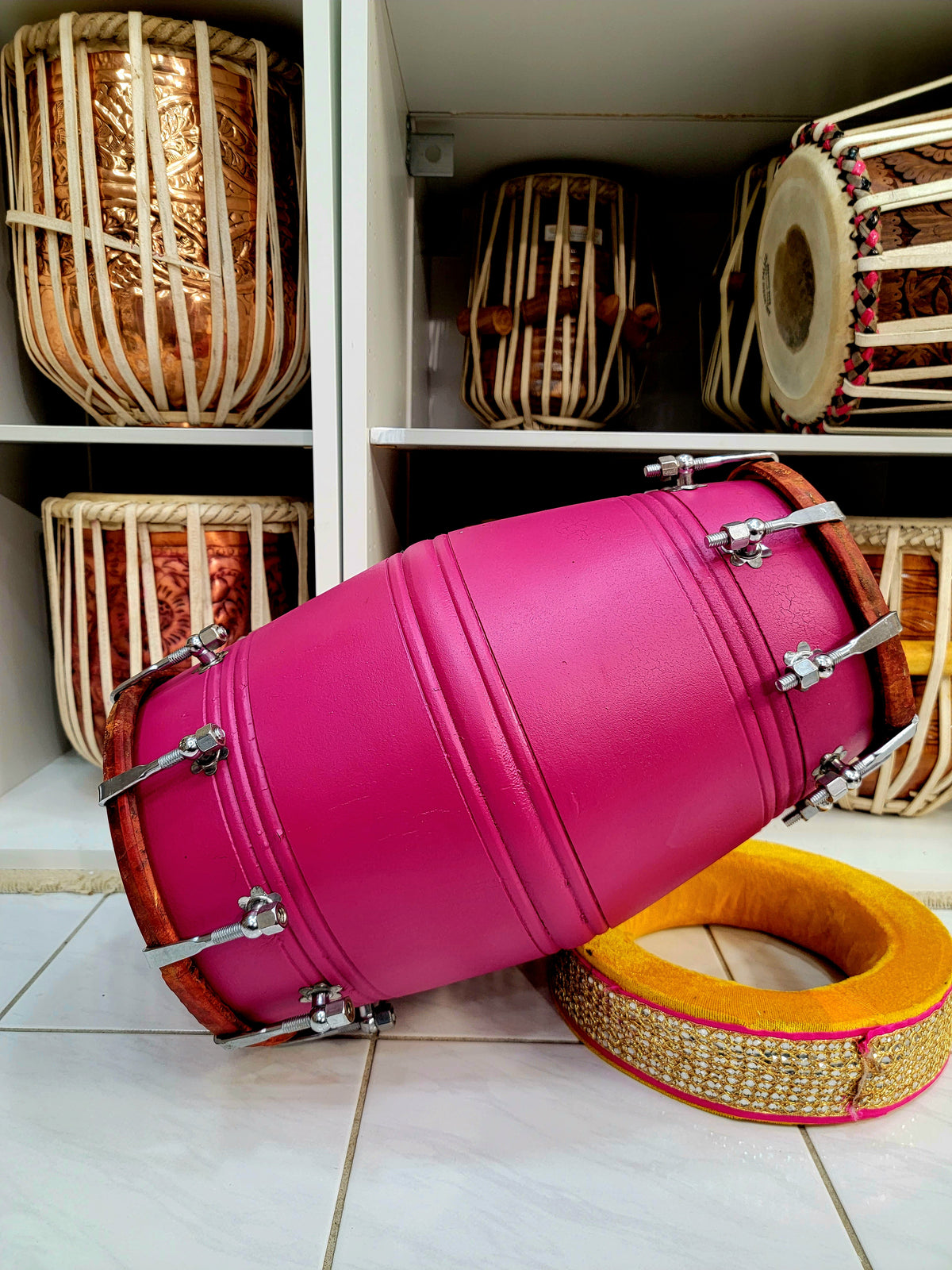 Exotic Magenta Student Quality Dholak - Sangeet Store